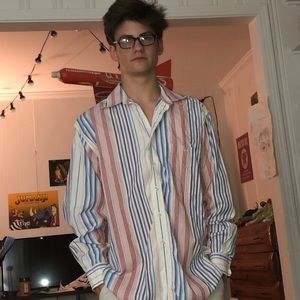 Paul Fredrick Multicolored Striped Buttondown